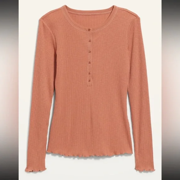 NWT Old Navy Long Sleeve Rib Knit Henley Long Sleeve Top - Picture 2 of 7